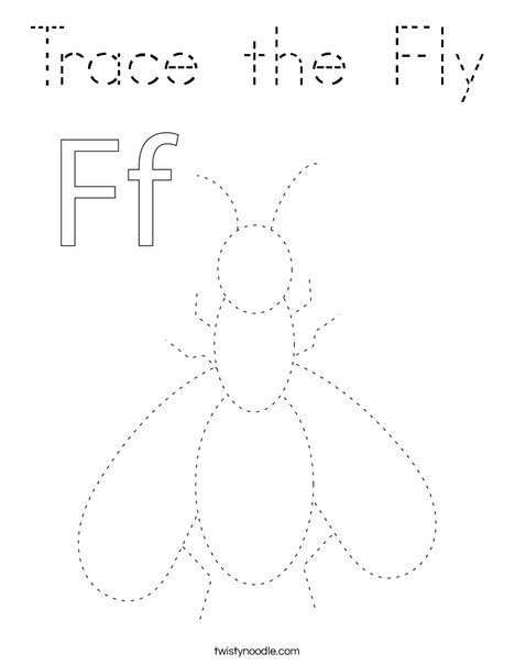 Trace the Fly Coloring Page