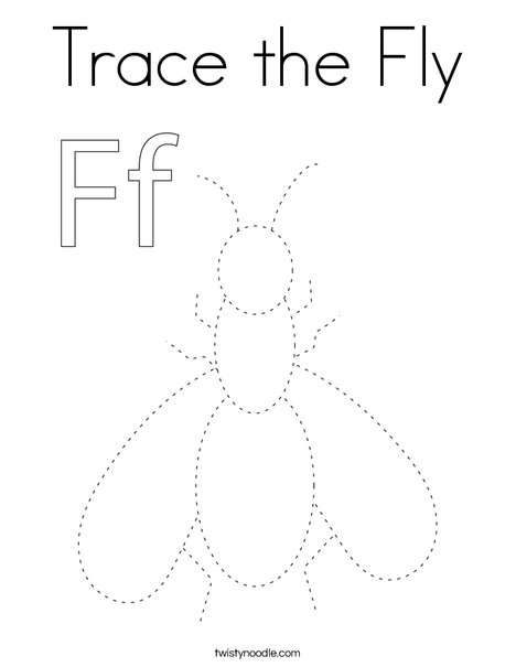 Trace the Fly Coloring Page