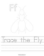 Trace the Fly Handwriting Sheet