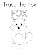 Trace the Fox Coloring Page