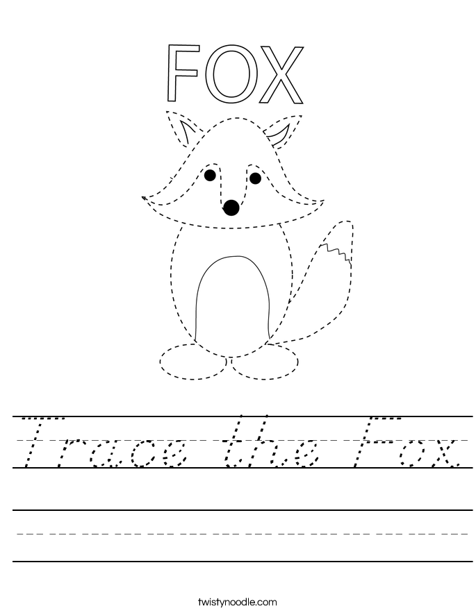Trace the Fox Worksheet