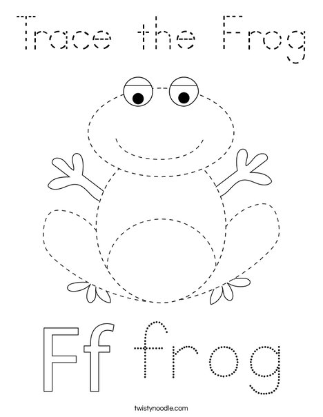 Trace the Frog Coloring Page