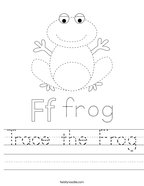Trace the Frog Handwriting Sheet