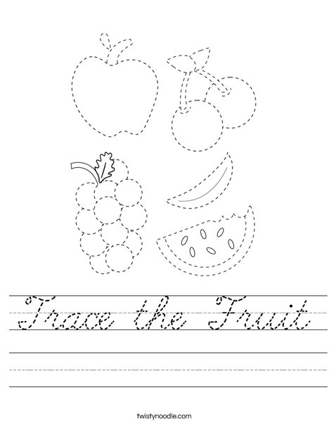 Trace the Fruit Worksheet
