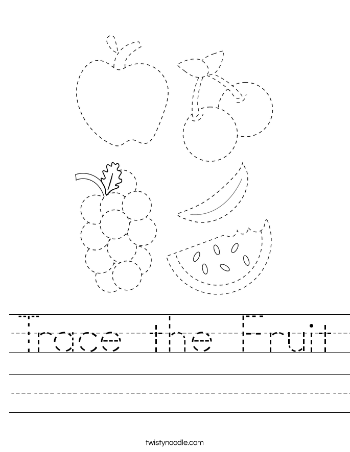 Trace the Fruit Worksheet