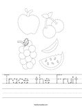 Trace the Fruit Worksheet