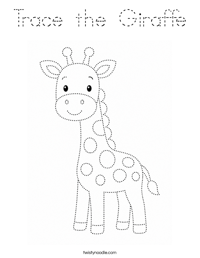 Trace the Giraffe Coloring Page