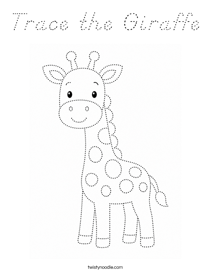 Trace the Giraffe Coloring Page