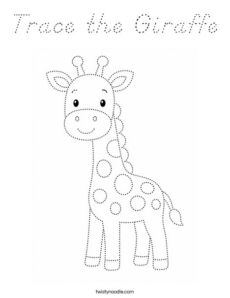 Trace the Giraffe Coloring Page