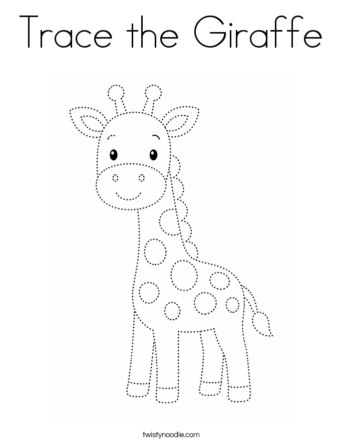 Trace the Giraffe Coloring Page
