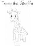 Trace the Giraffe Coloring Page