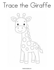 Trace the Giraffe Coloring Page