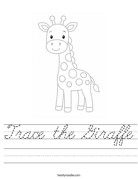 Trace the Giraffe Worksheet