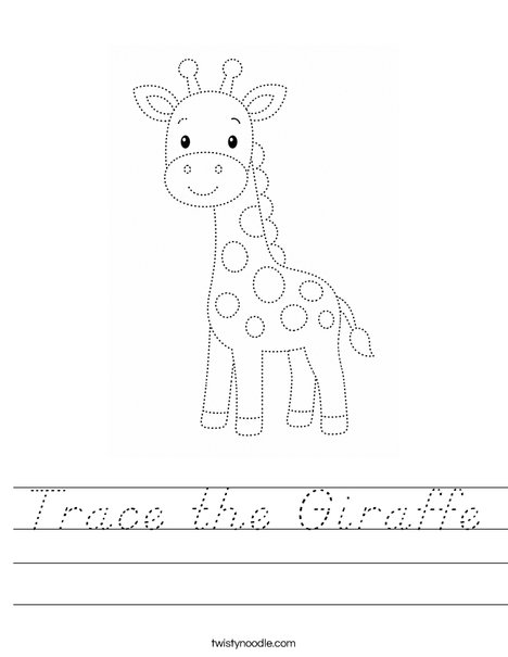 Trace the Giraffe Worksheet