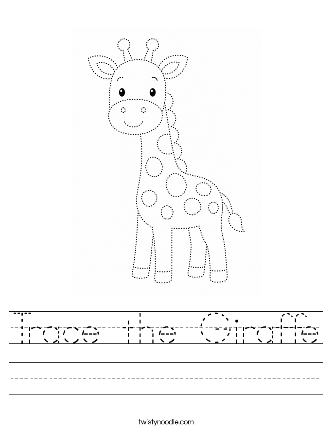 Trace the Giraffe Worksheet