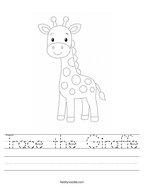 Trace the Giraffe Handwriting Sheet