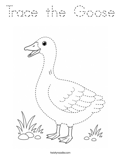 Trace the Goose Coloring Page