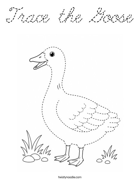Trace the Goose Coloring Page