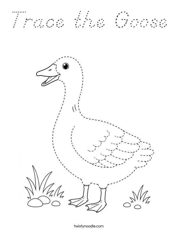 Trace the Goose Coloring Page