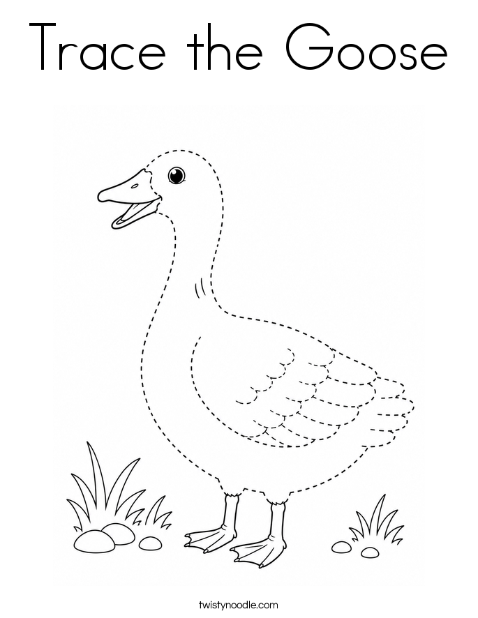Trace the Goose Coloring Page