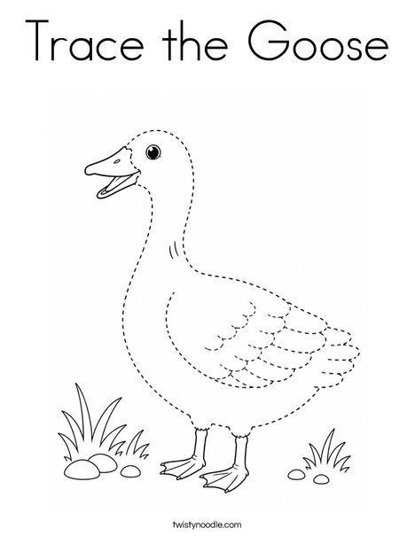 Trace the Goose Coloring Page