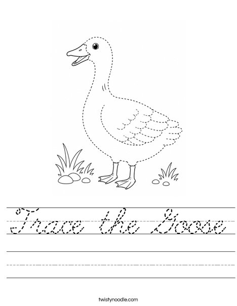 Trace the Goose Worksheet