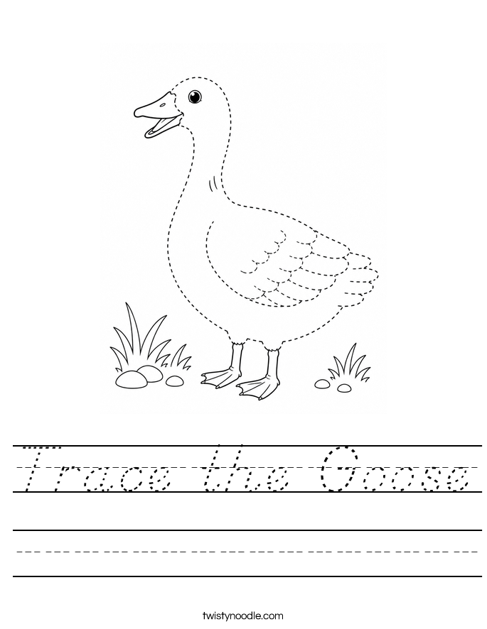 Trace the Goose Worksheet