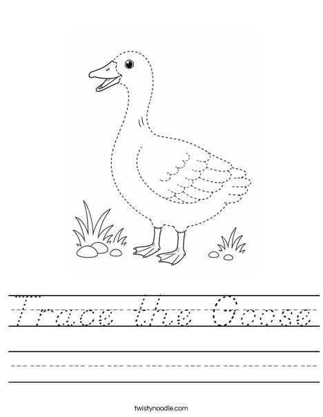 Trace the Goose Worksheet