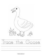 Trace the Goose Handwriting Sheet