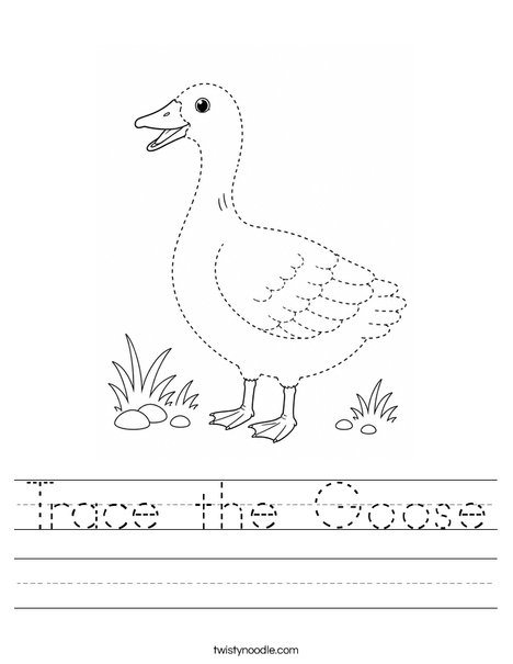Trace the Goose Worksheet