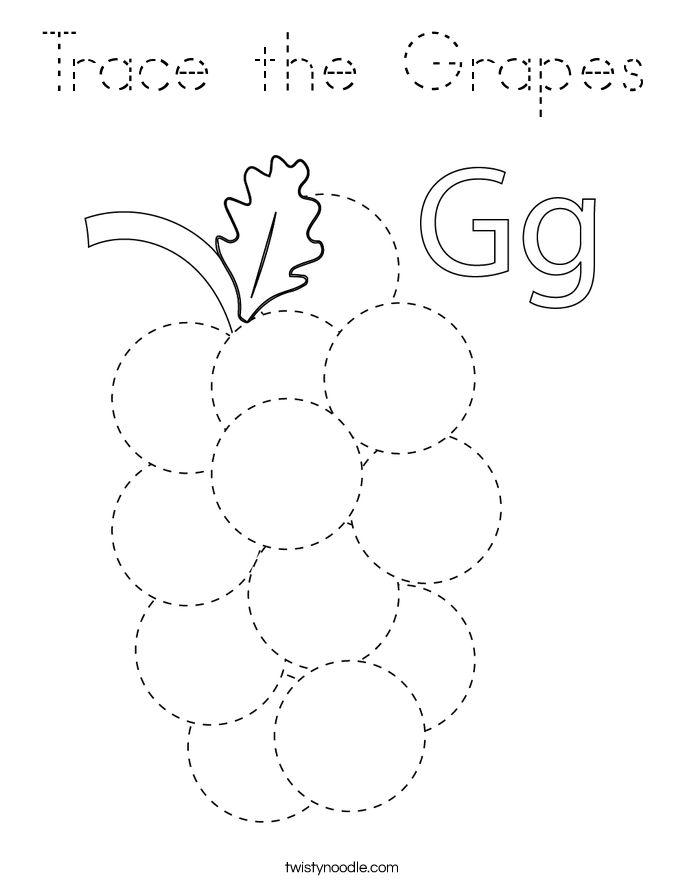 Trace the Grapes Coloring Page
