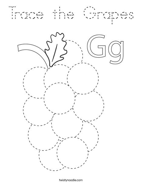 Trace the Grapes Coloring Page - Tracing - Twisty Noodle