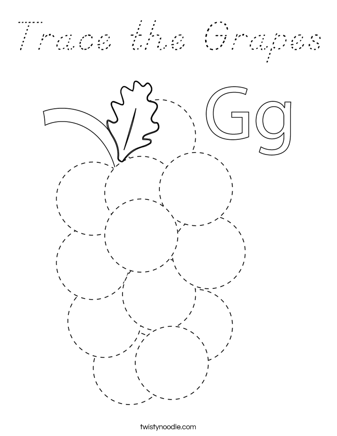 Trace the Grapes Coloring Page
