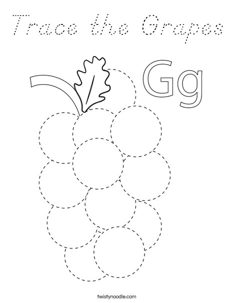 Trace the Grapes Coloring Page