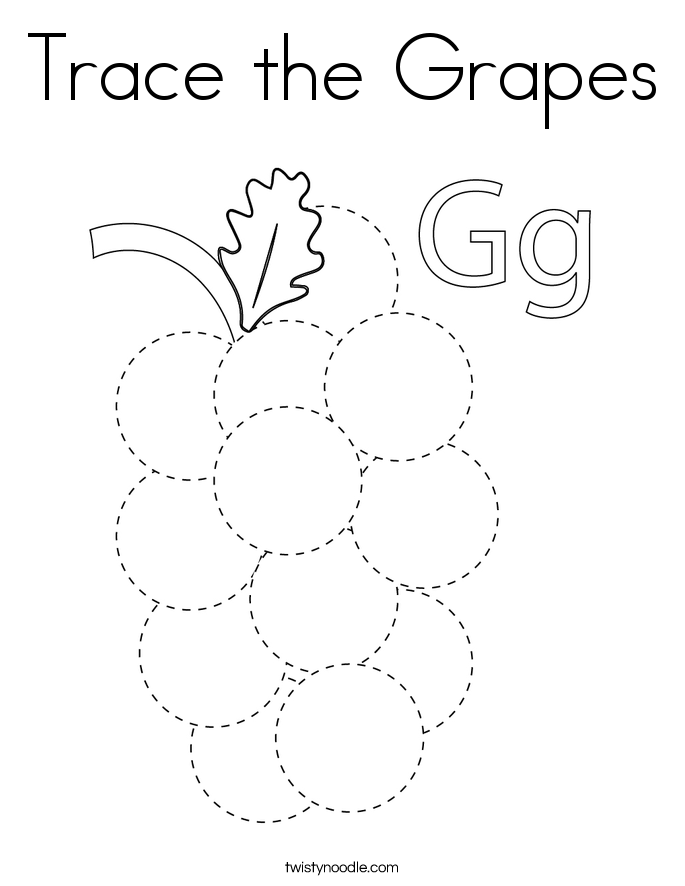 Trace the Grapes Coloring Page