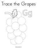 Trace the Grapes Coloring Page