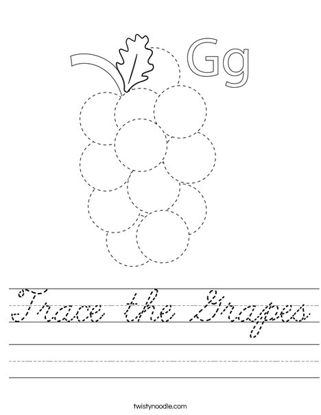 Trace the Grapes Worksheet