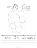 Trace the Grapes Handwriting Sheet