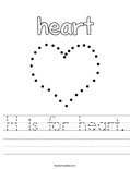 H is for heart. Worksheet