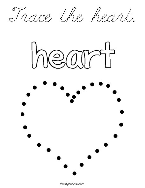 Trace the heart. Coloring Page