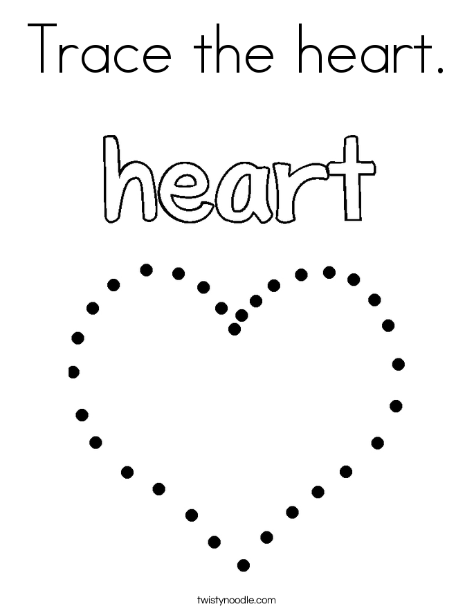 Trace the heart. Coloring Page