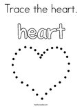Trace the heart. Coloring Page