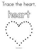 Trace the heart Coloring Page