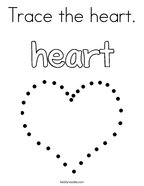 Trace the heart Coloring Page