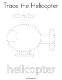 Trace the Helicopter Coloring Page
