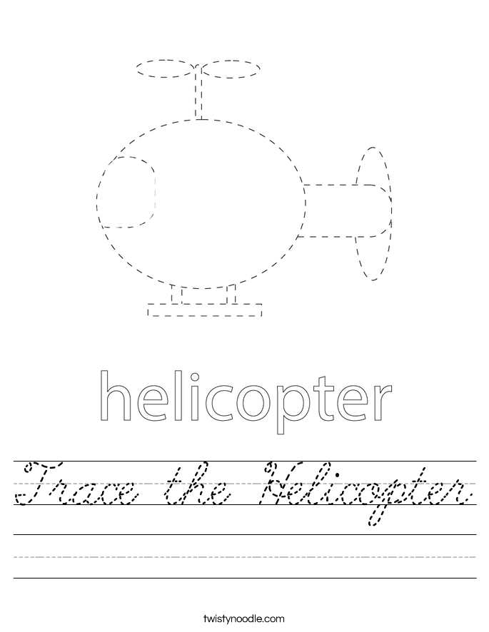Trace the Helicopter Worksheet