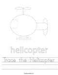Trace the Helicopter Worksheet