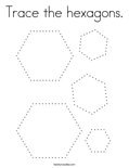 Trace the hexagons. Coloring Page