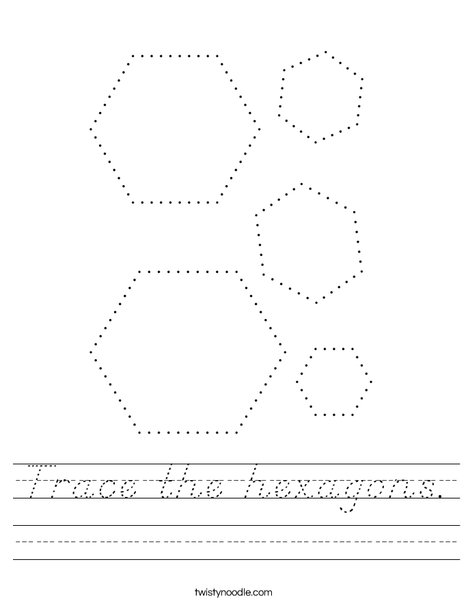 Trace the hexagons. Worksheet
