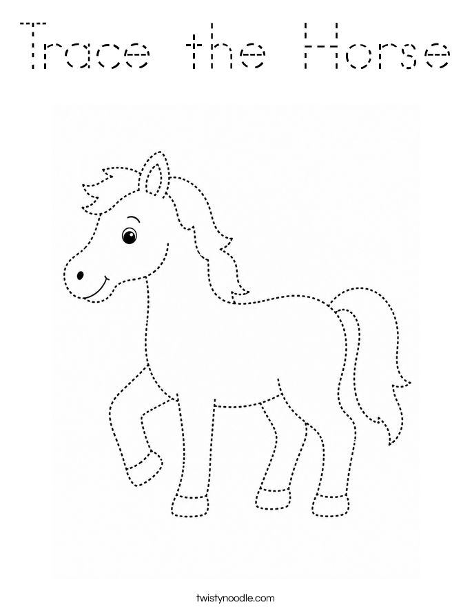 Trace the Horse Coloring Page